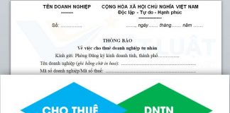 Thủ tục thông báo cho thuê doanh nghiệp tư nhân
